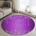 thumbnail image 2 of Modern Purple Large Area Rugs for Bedroom Living Room, Soft Non Slip Carpet Bedside Rug, Abstract Diamond Luxury Gradient Round Floor Cover Kitchen Accent Rug 4' for Dining Room/Office, 2 of 9