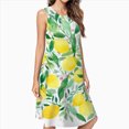 thumbnail image 2 of Watercolor Lemons Leafy Green Bright Dress Elegant Party Dresses Evening Dresses Women Dress Sleeveless Dress Ladies Dresses, 2 of 4