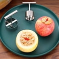 thumbnail image 1 of Yuarrent 2x utensilio de cocina con mango ergonómico liso plateado que elimina sin esfuerzo los núcleos de la fruta, duradero y divertido Cocina y Comedor, 1 of 6