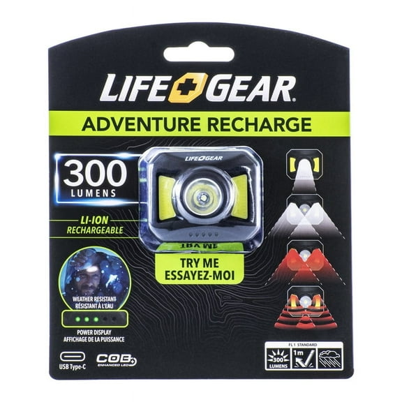 Dorcy Life Gear 300 lm Black LED Head Lamp 18650 Battery