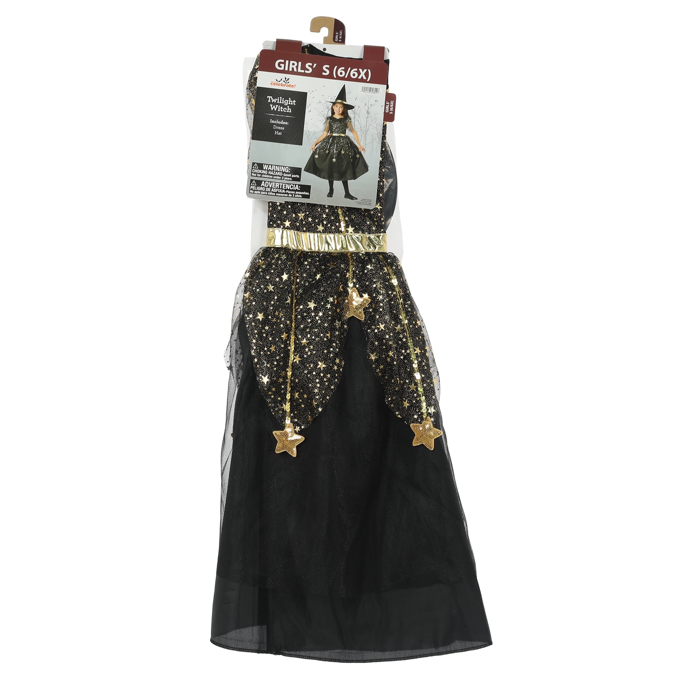 Twilight Witch Halloween Costume for Children, Girls' Size S (6/6X), by Way to Celebrate