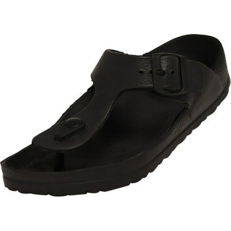 

NORTY Womens Adjustable Adult Female Flip Flops Black - Runs 2 Sizes Small