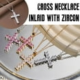 thumbnail image 4 of Elegant Cross Necklace in Silver & Pink - Thoughtful Jewelry Gift for Family, Friends or Lovers., 4 of 9