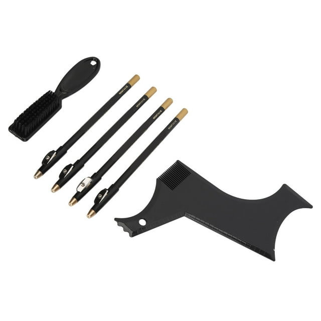Moldeador de Barba, Herramienta para Dar Forma a la Barda Con Peine Incorpicado y 4 Lápices de Barbero, Alineació de Barba/Cabello para alineal y Bordes, Dar Forma y Peinar