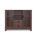 thumbnail image 3 of Visentor 42 Inch Console Table, Buffet Sideboard, Kitchen Dining Room Storage Cupboard Storage Cabinet with Glass Doors, Walnut, 3 of 7