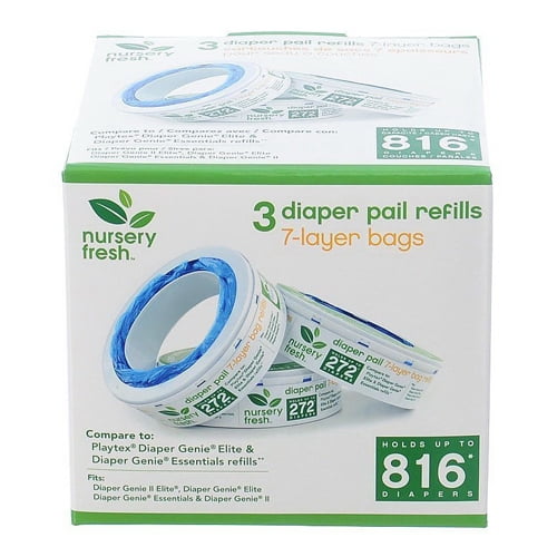 Munchkin Nursery Fresh Diaper Genie Pail Refill 3 Pack, 3 Pack