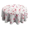 thumbnail image 4 of Pioneer Flower Floral Print Pattern Round Tablecloth 60"x60",Wrinkle Wipeable Table Cloth for Kitchen Dining Room Picnic Patio Party, 4 of 6