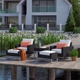 thumbnail image 2 of RST Brands Milo Espresso 5 Piece Aluminum Outdoor Motion Club Set - Coral/White, 2 of 7