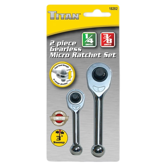 TITAN 2-PC GEARLESS MICRO RATCHET SET