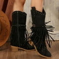thumbnail image 6 of Dakaela Cowboy Boots for Women Fringe Tassel Knee High Cowgirl Boot Retro Western Pull on Wedding Shoes, 6 of 8