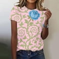thumbnail image 2 of MEICHEN Women's Fashionable Casual Comfort Printed Short Sleeve Top Loose Summer T Shirts for Women, 2 of 4