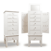Hives & Honey - Crystal Standing Jewelry Armoire - White