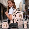 thumbnail image 2 of Bulopur Toddler Girls 17 Inch Backpack Set 4 Piece Pink Strawberry Hedgehog Print School Bookbag with Lunch Box, Water Bottle Holder and Pencil Case, 2 of 7