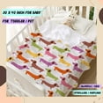 thumbnail image 2 of Colorful Dachshund Dog Cute Animal Pattern Throw Blanket Fannel Fleece Super Soft Funny Blanket Travel Throw Blanket for Bed Couch Sofa 40 x 50 Inch for Kid, 2 of 6