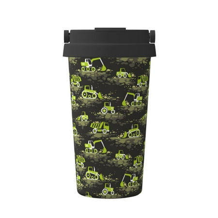 

Goofa Light Green Excavator for Insulated Travel Coffee Mug Spill Proof Leak Proof 16 OZCoffee Tumbler Reusable Coffee Cups with Lids Thermos for Hot and Cold Drink