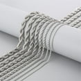 thumbnail image 2 of HIJONES Stainless Steel Rope Chain Necklace for Men Women Twist Rope Chain Solid Jewelry Hip Hop Rock Chain 5MM 24 Inch Silver, 2 of 5