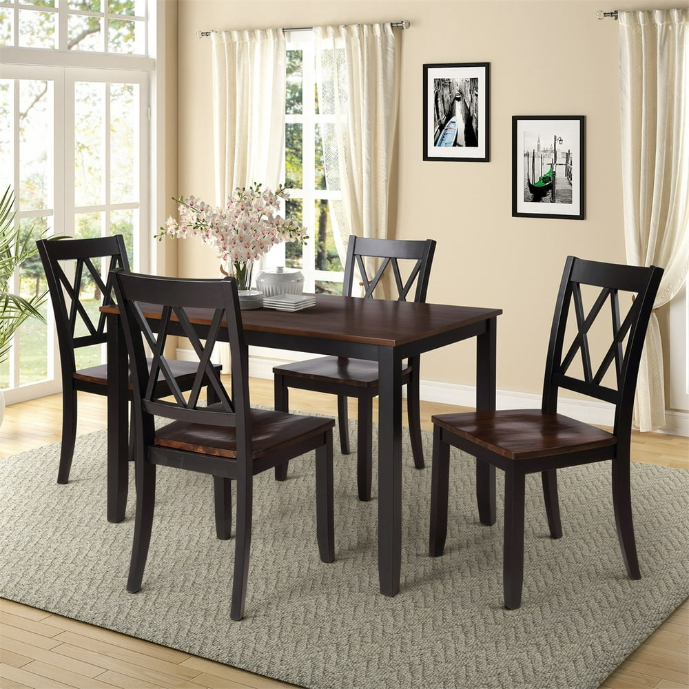 Hot Choice 5Piece Kitchen Dining Table Set,Wood Table and 4 Chairs