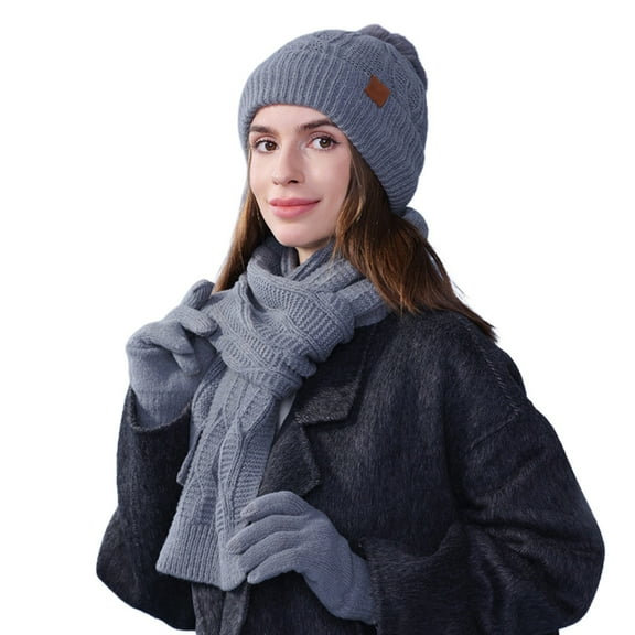 Womens Scarves Winter Clothing for Women Hat Scarf And Glove Set Fashionable Outdoor Baby Warm Three Piece Set