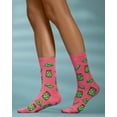 thumbnail image 4 of MeMoi Women's Pickles-Themed Rayon-Blend Novelty Crew Sock - Womens - Female, 9-11, Pink Lemonade, 4 of 4