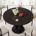 thumbnail image 5 of Virans 47.2" Round Dining Table for 4-6,Kitchen Dining Table with Double Curved Base & Back Panel Buckle Top,Modern Circle Dinner Table for Kitchens,Dining Rooms,Living Rooms,Black, 5 of 10