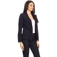 thumbnail image 2 of Moa Collection Women's Solid Casual Office Work Long Sleeve Open Front Blazer Jacket, 2 of 6