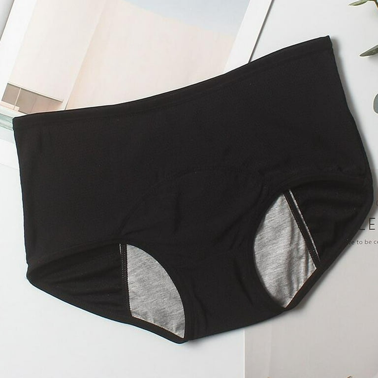 Qcmgmg Women High Waisted Briefs Underwear Leak Proof Menstrual