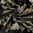 thumbnail image 6 of Metallic Print Comforter Set Distressed Velvet Face with Metallic Foil Print and Brushed Solid Microfiber Reverse with Light Weight Soft Poly Fill 3 Pieces Black Gold Queen, 6 of 7