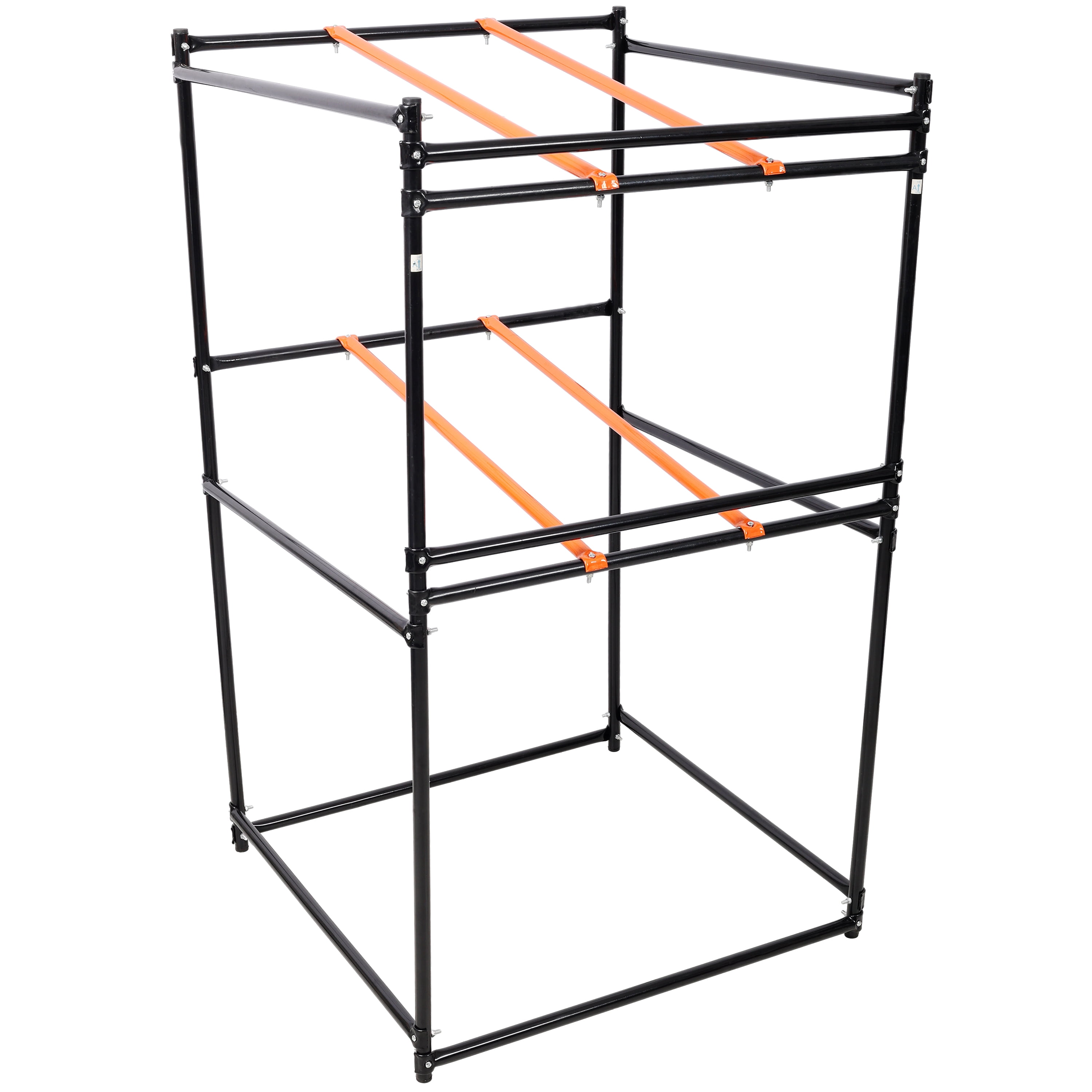 , Lawn Mower Display and Storage Rack 3PCS Lawn Mowers Storage 330LB Load Capacity Black&Orange Color, Black+Orange ,Steel ,