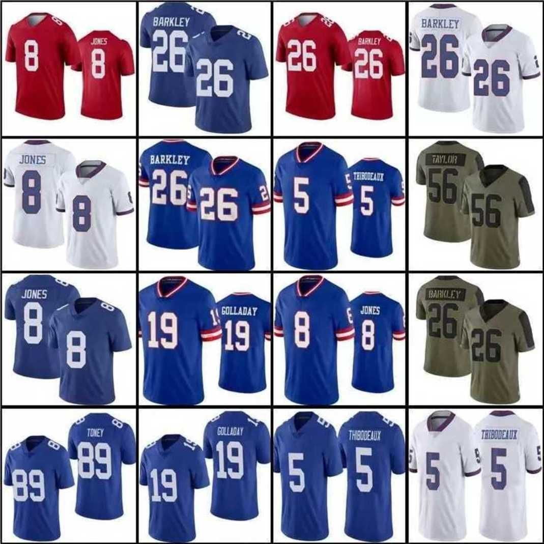 NFL_ Costom Football Jerseys Giants''26 Saquon Barkley 23 Gary Brightwell 5  Kayvon Thibodeaux 47 Cameron Brown 27 Maurice Canady 8 Daniel Jones 29  Xavier McKinney Golladay 