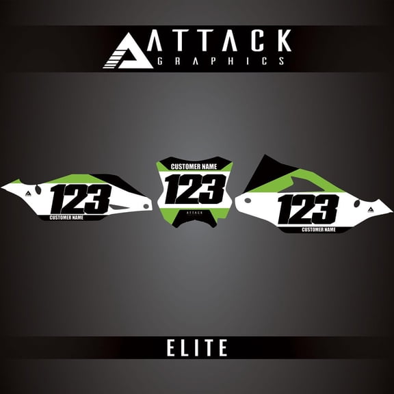Attack Graphics Elite Number Plate Backgrounds for Kawasaki KX450 2021