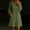 Green women v neck 3/4 sleeve dress a1, variant on Women's V Neck 3/4 Sleeve Mini Casual Solid Boho A-Line Vacation Dresses Lightweight Flowy Summer Party Dresses, Red XL