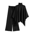 thumbnail image 6 of Elegant Women'S 2-Piece Cape Tunic & Wide-Leg Palazzo Pants Set - Flowy Casual Outfit For Daily & Dressy Occasions, 6 of 6