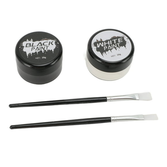 Black and White Face Paint, Slick Easy To Apply Black Clown White Face Body Paint for Fun Themed Parties