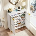 thumbnail image 5 of Tribesigns 6-Tier Shoe Cabinet with Louvered Doors, Large Wooden Shoe Storage Cabinet with Adjustable Shelves for Entryway, Hallway, White, 5 of 6