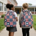 thumbnail image 4 of SEANATIVE Children's Backpack Stylish School Bag Book Bag with Laptop Compartment, Front Pocket & Side Pockets, for Kindergarten Elementary Middle School, Stars and Stripes Pattern, 4 of 7