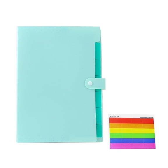 Sulaicai Expanding File Folder with 7 Pockets, Accordion File Organizer with Labels, Portable Receipt Paper Documents Organizer, Letter Size Filing Folder Home Office Supplies, Blue