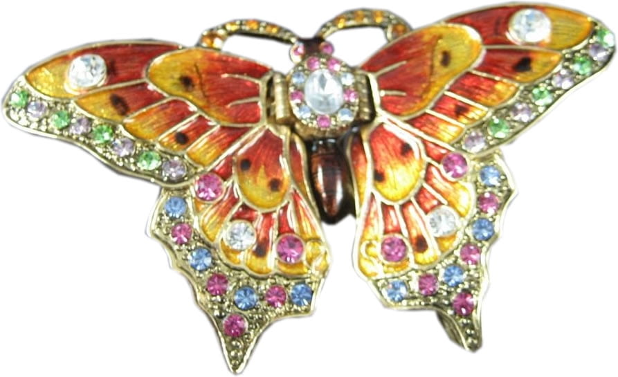 Vintage Secret Jewels  Butterfly  Trinket Box