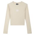 thumbnail image 1 of Umbro - Top Crop de Manga Larga para Mujer (Biscotti, Blanco), 1 of 4