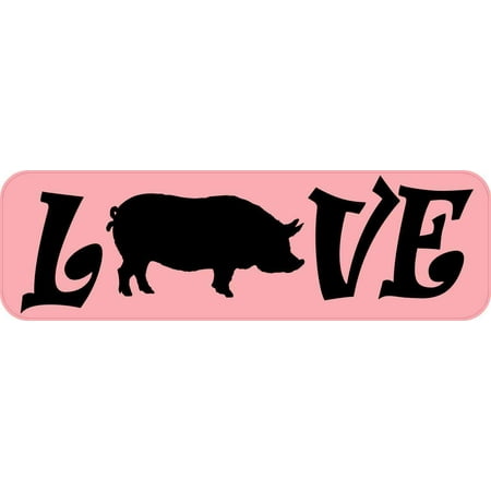 Farm Equipment Parts - 10x3 Love Pig Bumper Sticker Vinyl Pet Stickers Farm Animal Car Truck Pets Decal
