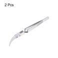 thumbnail image 3 of Unique Bargains 2pcs Precision Reverse Ceramic Tweezer 5.51'x0.35' Curved Head Tip Heat Resistant Non Conductive Silver Tone, 3 of 6