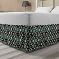 thumbnail image 1 of Antique Oriental Bed Skirt, Vibrant Flowers Framed Connected Lines, Elastic Bedskirt Dust Ruffle Wrap Around for Bedding Decor, 4 Sizes, Multicolor, by Ambesonne, 1 of 2