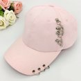 thumbnail image 3 of D-GROEE Unisex Baseball Cap Metal Hoop Decor Baseball Sun Hat Adjustable Baseball Cap Trucker Cap, 3 of 7