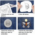 thumbnail image 2 of 4 Sheets 12Pcs Moth Water Soluble Embroidery Patterns 11.7x8.3Inch Star Moon Flower Moth Combo Stick and Stitch Embroidery Paper Stabilizer for Hand Sewing Lover Beginners, 2 of 8