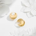 thumbnail image 2 of Gold Plated Hoop Earrings for Women Brass Earring Chunky Statement Jewelry, 2 of 13