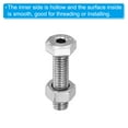 thumbnail image 5 of Uxcell M6x25mm Hollow External Hexagon Screw Cylindrical Lamp Threading Screws Through Hole Bolt with Nut 3 Set, 5 of 6