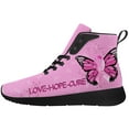 thumbnail image 3 of Aidianart Womens Breast Cancer Awareness Butterfly High Top Shoes High Top Sneakers Size 9, 3 of 5