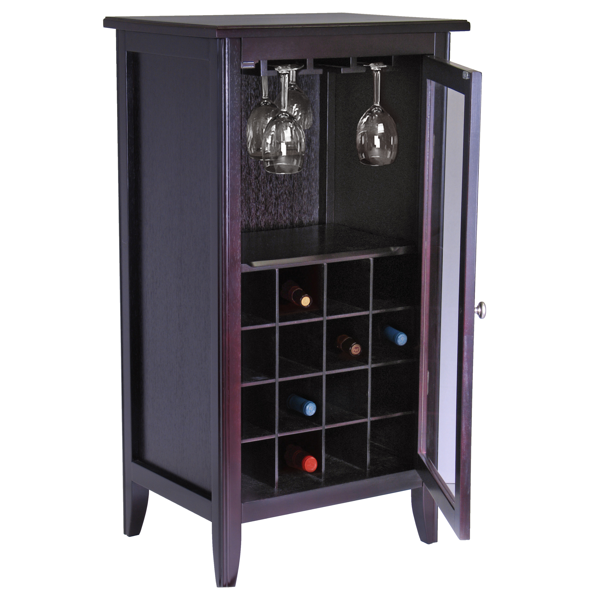 Winsome Wood Ryan 16-Bottle Wine Cabinet with Display Glass Door, Espresso Finish - image 5 of 5
