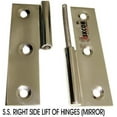 thumbnail image 2 of s siskcon 100% Stainless Steel Grade Detachable Hinge for Marine Boat Lockers Doors Windows Partition Cabinets 3 inch Mirror Polished Finish -32(629) Right Side 2 hinges with Screws (Pack Of 8), 2 of 8