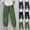 Army Green, variant on Jacenvly linen pants women Wide Leg Pants Long High Waisted Pocket Print Trousers for Women Fashion Casual Printing Fold Loose Full Length Pants