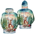 thumbnail image 3 of Merry Christmas Santa Reindeer Antlers Labrador Retriever Sleigh Xmas Winter Holiday All Over Print 3D Hoodie Unisex Merch Hoodies Lab Dog Lover Gifts - 00023, 3 of 6